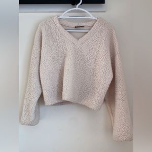 fluffy v neck sweater
